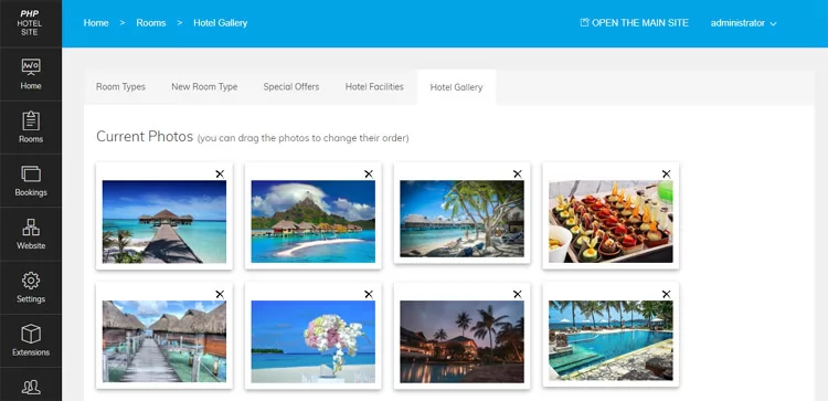 php hotel site script creating a hotel gallery