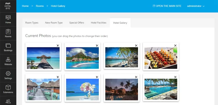 php hotel site script Creating a hotel gallery