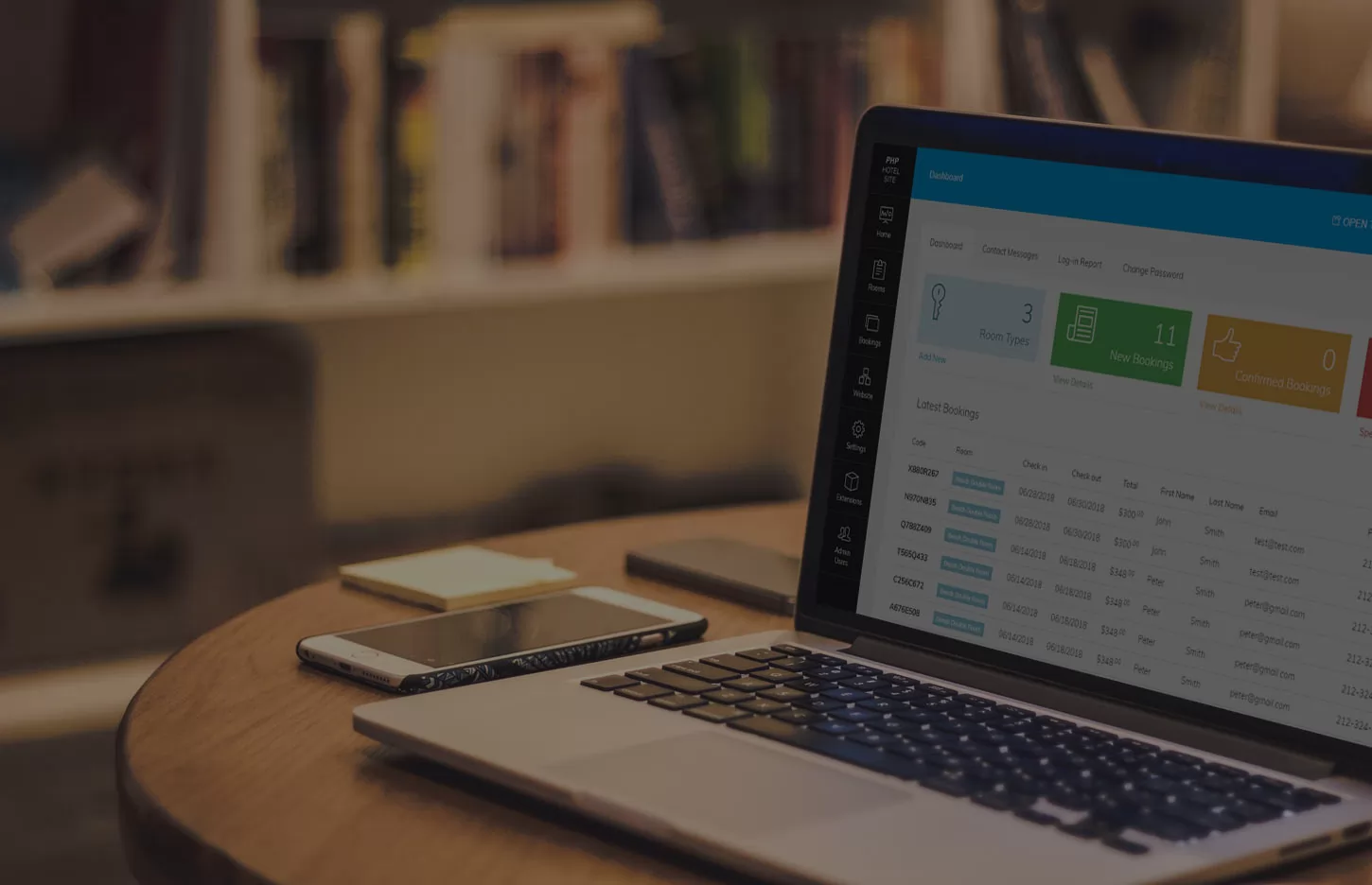 PHP Hotel Site php script features