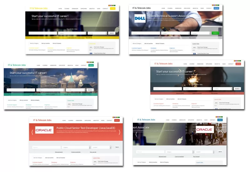 custom colors and responsive slide jobs board New functionality allowing to manage the home slider,  colors,  background images and others