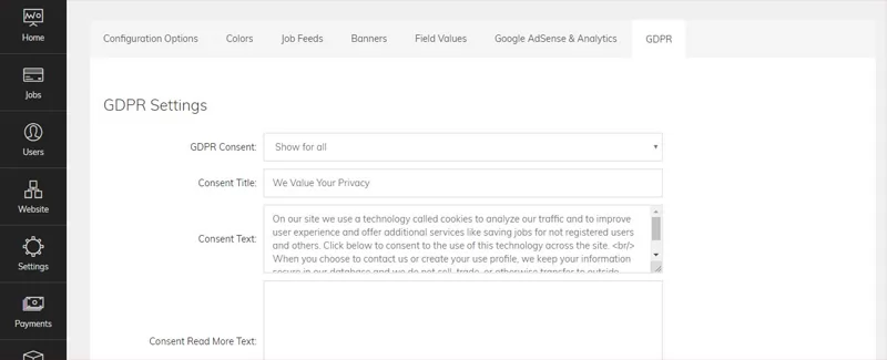 php job script GDPR Update