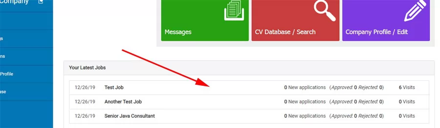 Script de trabajos PHP Mejoras en la interfaz de solicitudes de empleo en el administrador del empleador