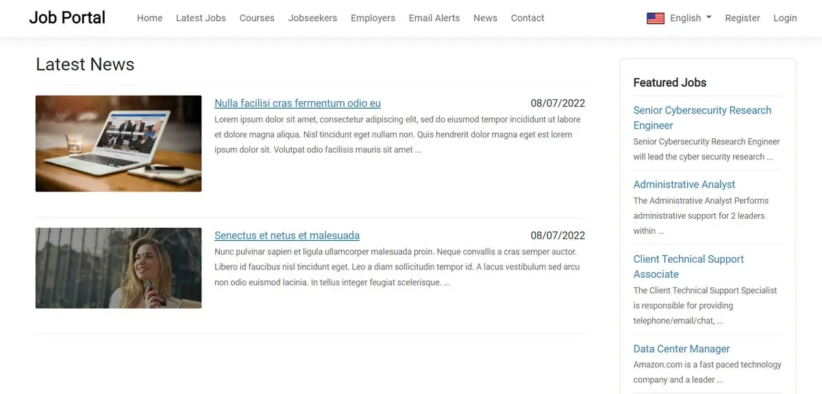 php job script latest news page