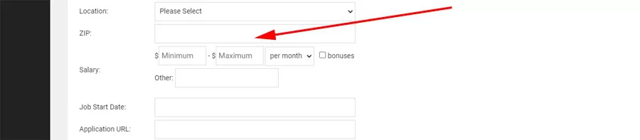 php job script Minimum and maximum salary and currency position