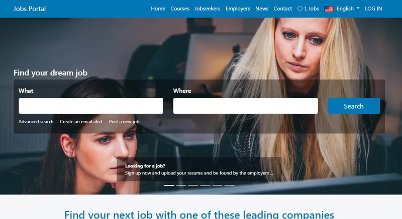php job script New Layout of the Home Page