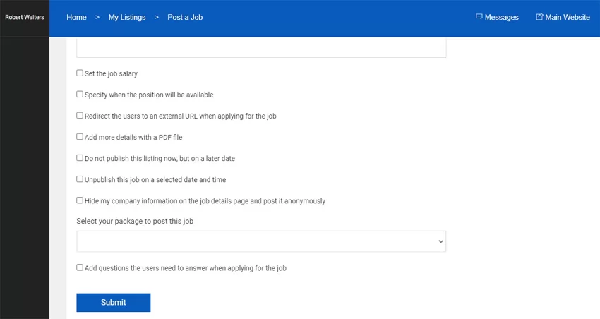 php job script A new form to post jobs in the employer admin panel