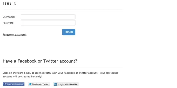 twitter linkedin log in php script jobs New Login Page