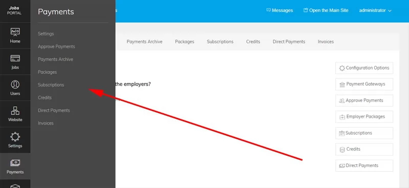 php job script New Payments Section in the Admin Panel