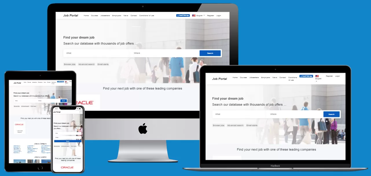 responsive app job site script php