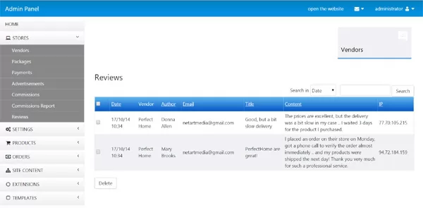 php mall script vendor reviews