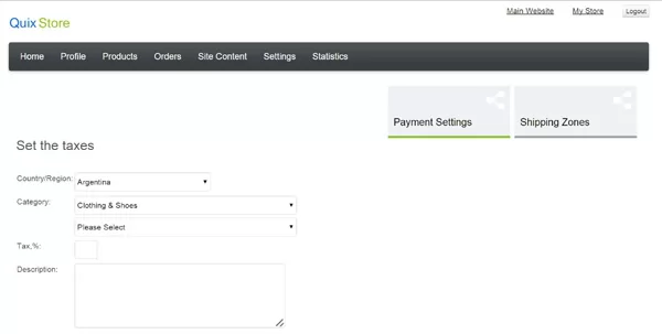 php mall script setting taxes