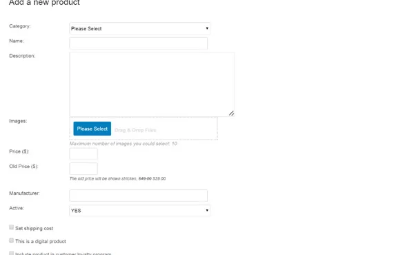 php mall script adding a new product