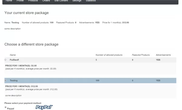 script de centro comercial php Elegir un paquete de tienda diferente