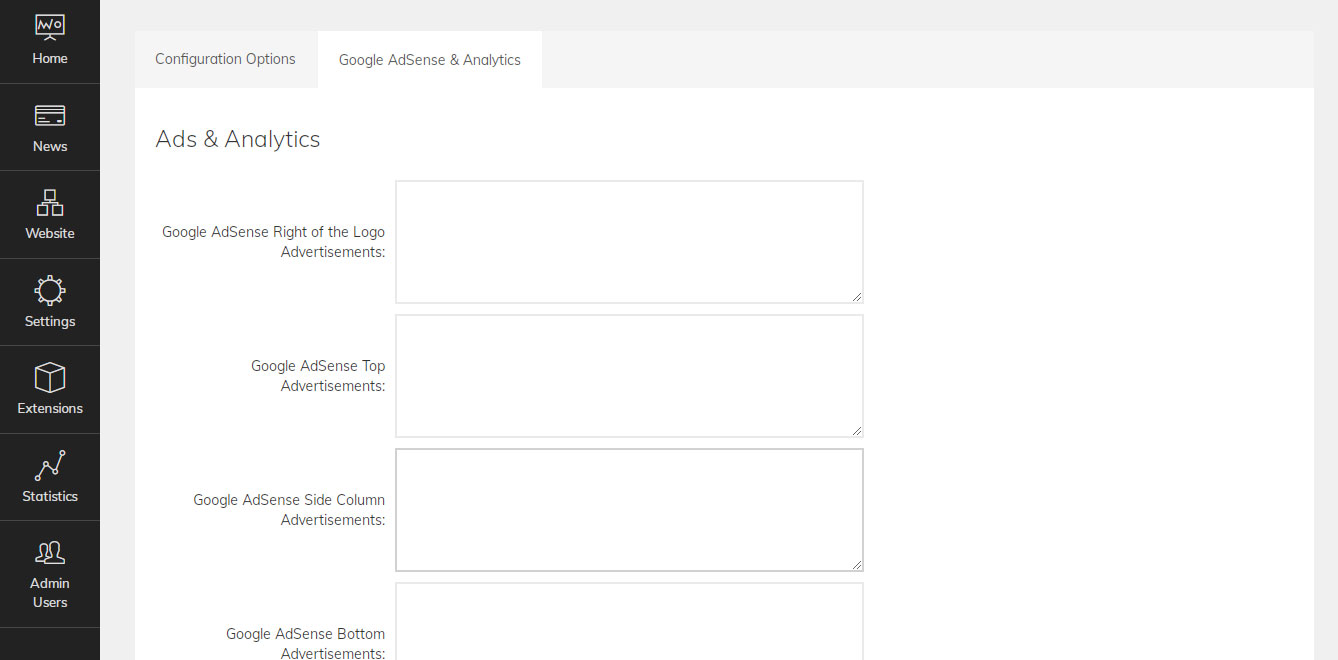 php news script google adsense y analytics