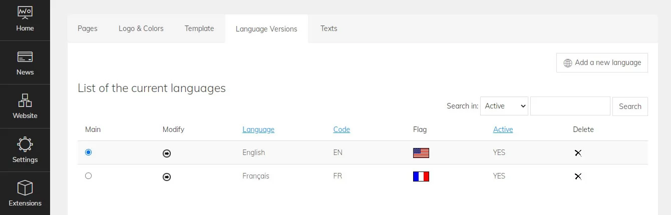 Managing the language versions php news script