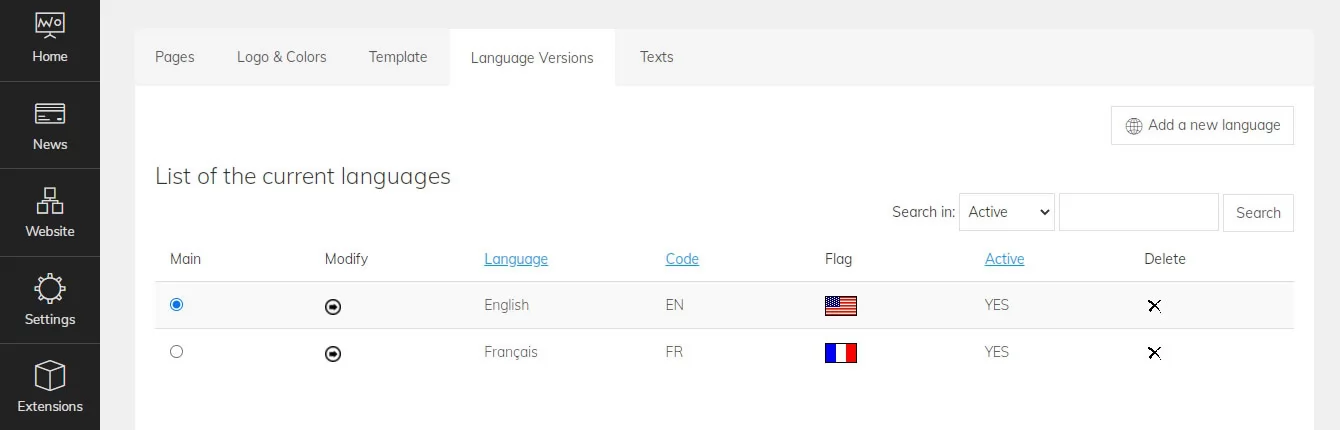 php news script managing the language versions