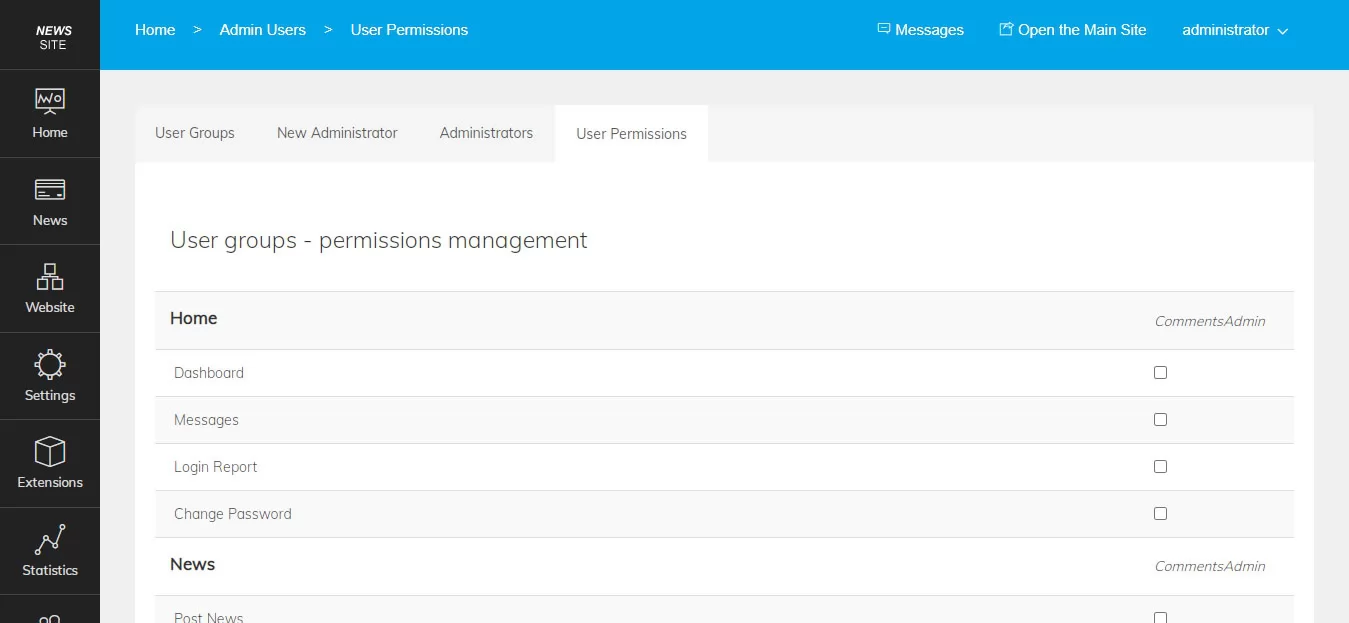 php news script news administrator management