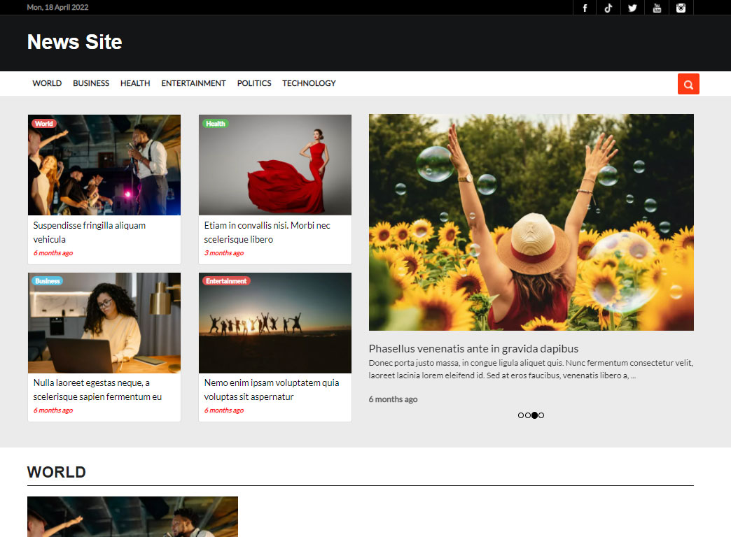 php news script front-end de php news site