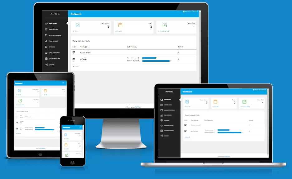 Download PHP Poll,  to create online polls on your site or get the PRO one