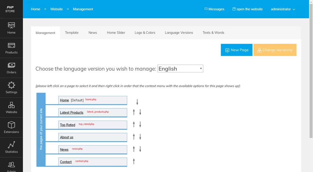 php store script content management system