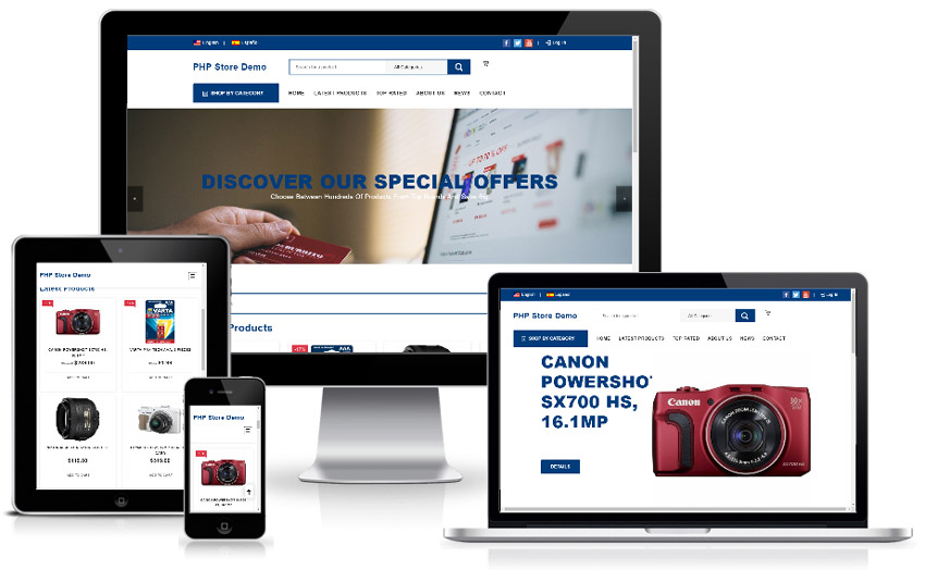 php store script demo responsive
