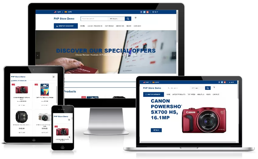 web store template demo php