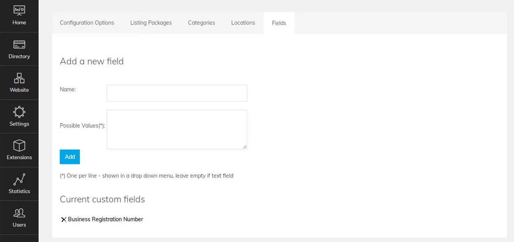 professionals directory php script adding custom fields