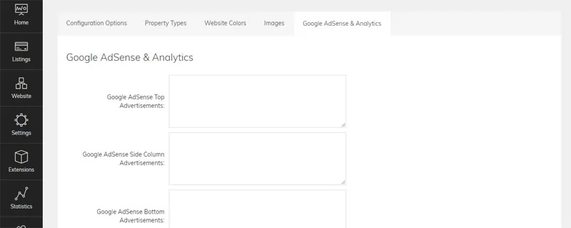 New page to add Google AdSense or similar advertisements