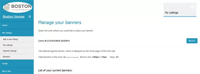 Adding Banners php real estate script