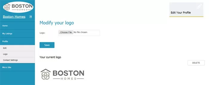 php real estate script modifying the agency logo