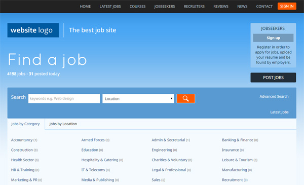jobs portal bootstrap template