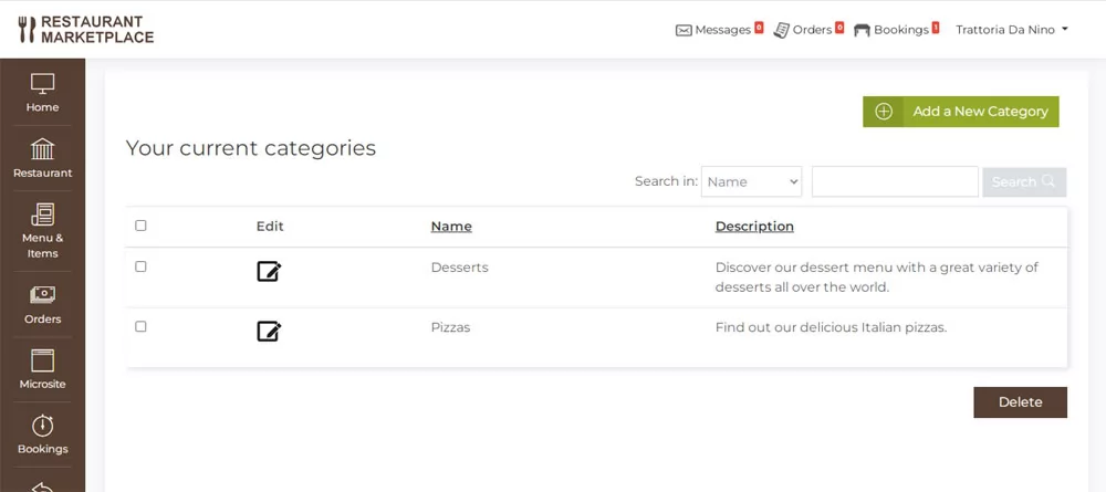 PHP Restaurant Marketplace Script adding custom product categories