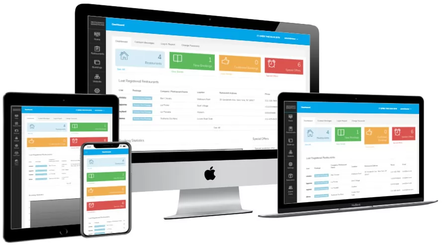software web php responsivo para múltiples restaurantes