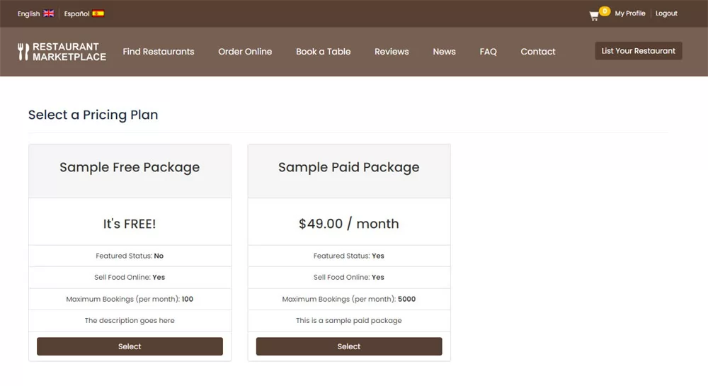 PHP Restaurant Marketplace Script new restaurant registration