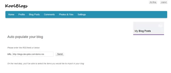 php video blog vlog script auto populate user vlog using external rss feeds