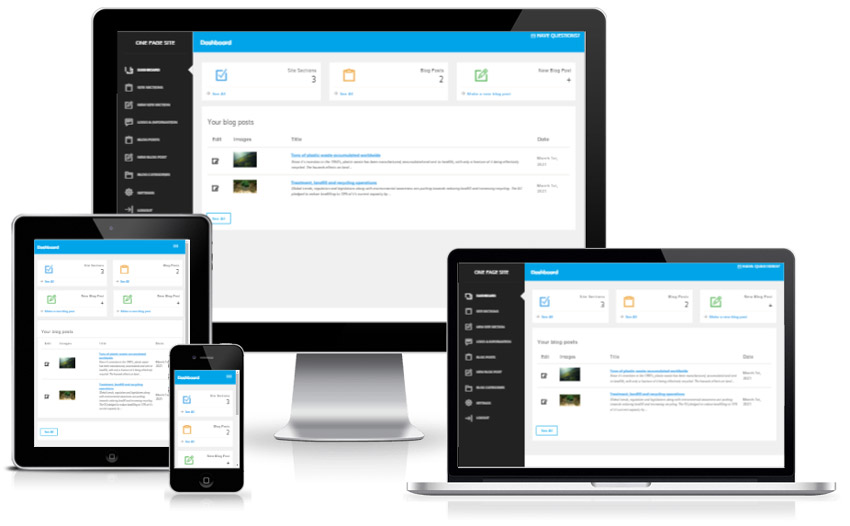 One Page Site PHP Script php script admin panel demo