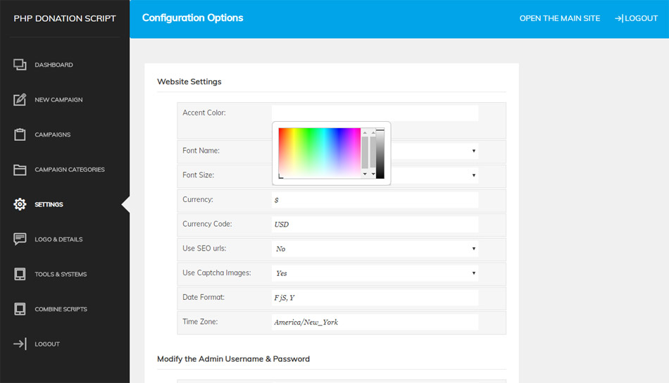 colors settings customization donations