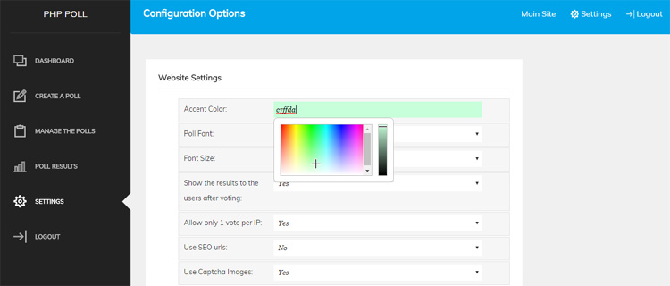 voting software php settings