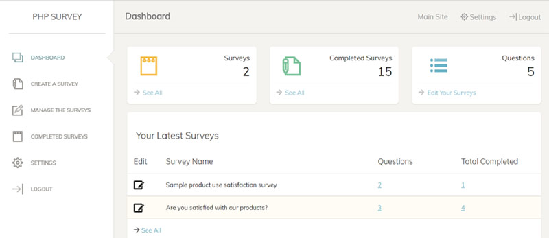 Download for free the latest version of our PHP Survey script