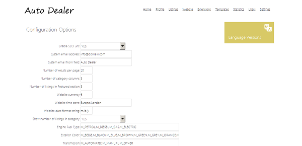 Concessionnaire Auto: Style et couleurs du site