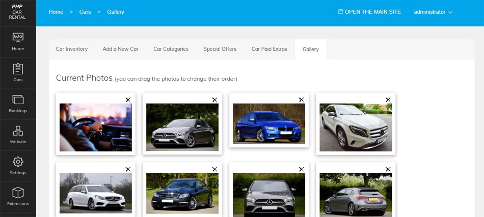 Alquiler de Coches: Creando una galería de coches de alquiler