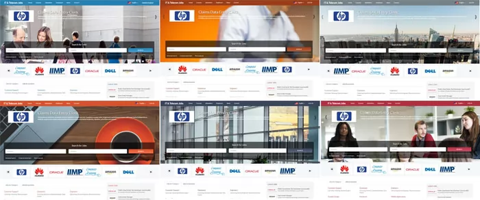 Banque de CV: Page d'accueil et slider principal