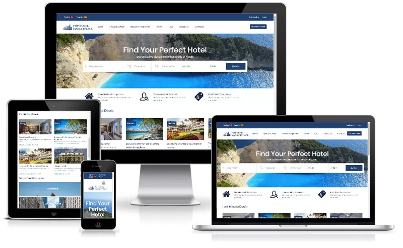 Marketplace de Hotéis Demo da interface pública do Marketplace de Hotéis PHP