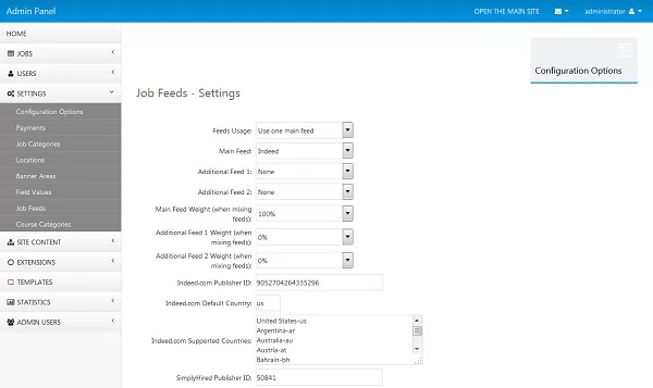 integración de trabajos con SimplyHired y CareerJet y mezcla de feeds
