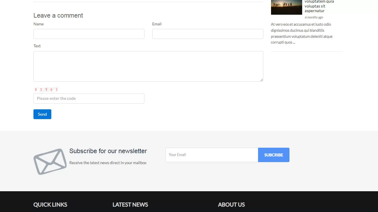 Site d'Actualités PHP: Formulaire de commentaires