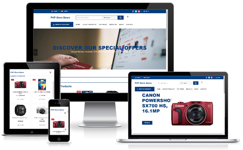 Tienda Online PHP Demostración del sitio principal