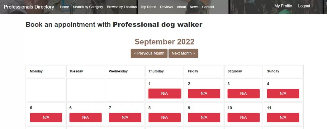 Booking appointments