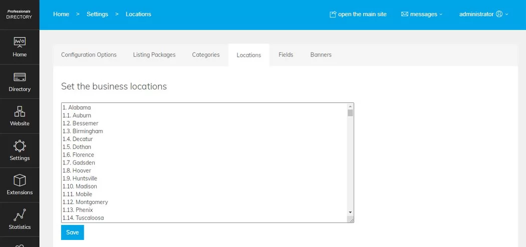 Personaliza fácilmente las ubicaciones y las categorías