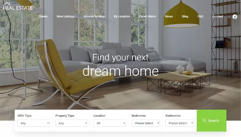 PHP Real Estate Agency Example of template integration