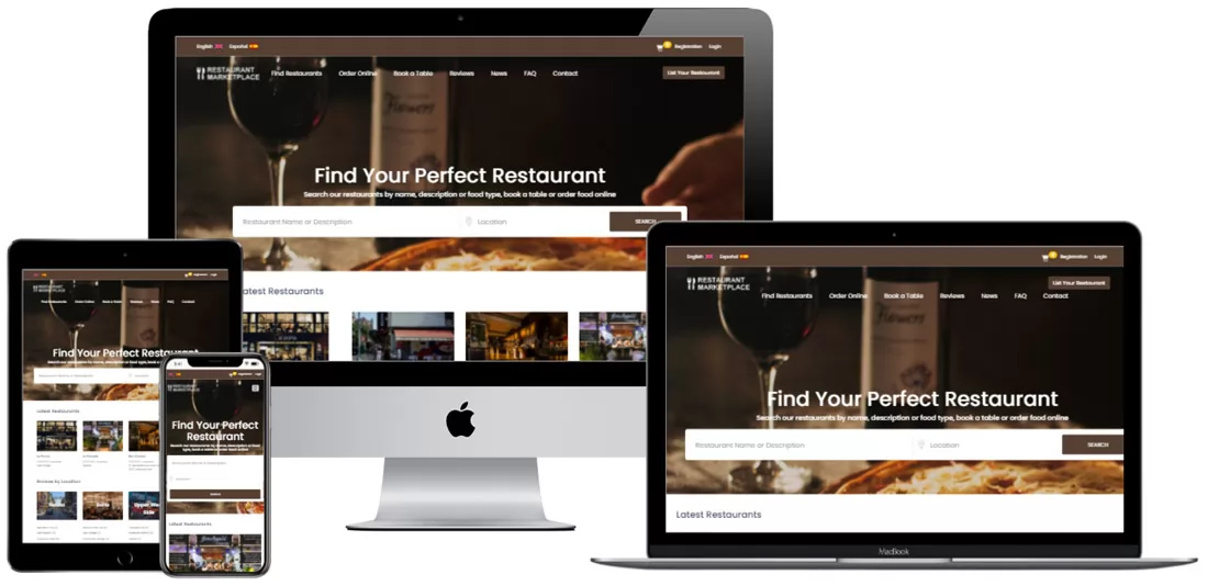 Marketplace de Restaurantes Demo do site principal